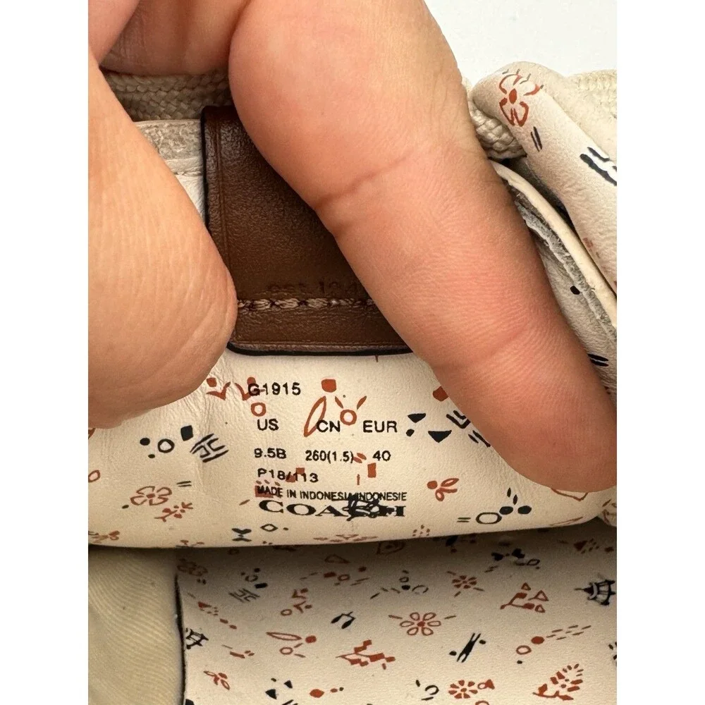 Coach Low Top Sneaker with Cloud Patches & Rexy Tea Rose Size 9.5B Women’s - Picture 3 of 14